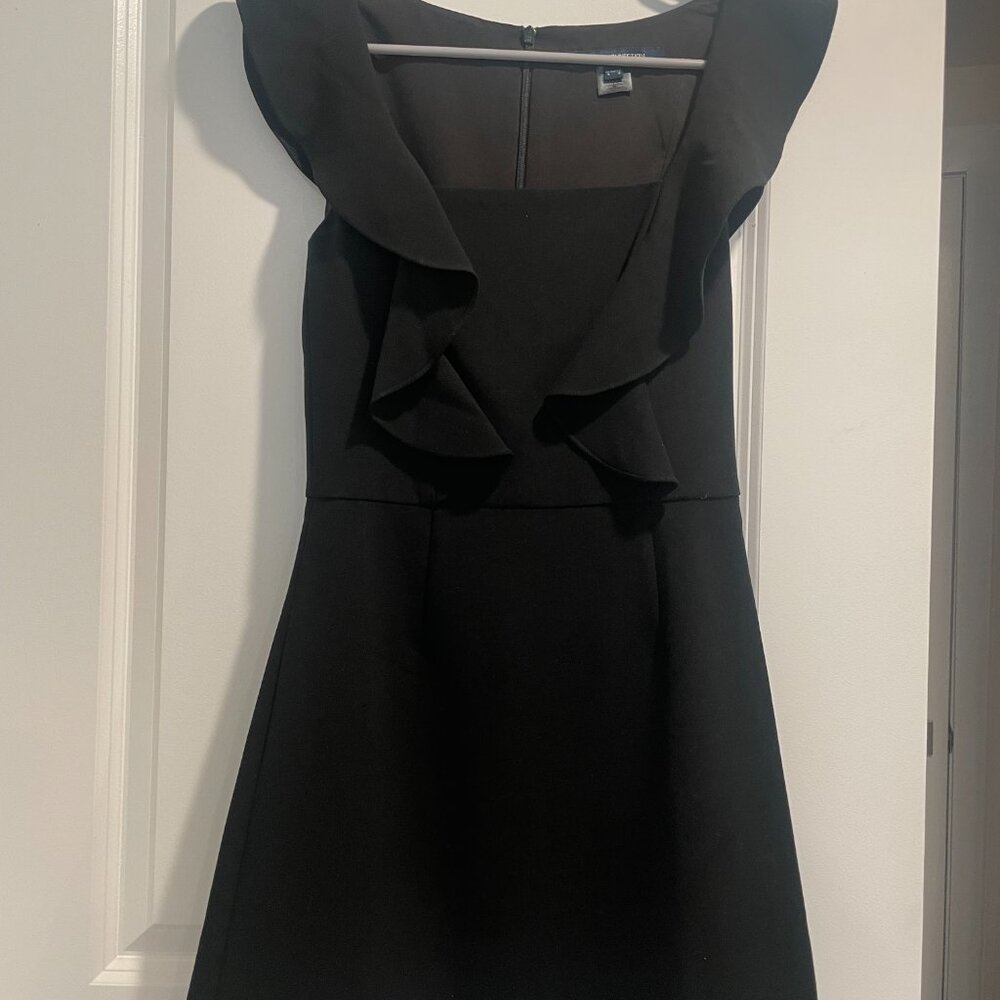 French Connection Whisper Ruffle V Neck Dress - Picture 6 of 6